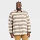 Men's Tall Striped Casual Fit Long Sleeve Button-down Shirt - Goodfellow & Co Light Brown/striped