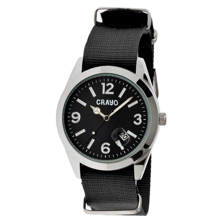 Women's Crayo Sunrise Watch With Nylon Strap And Luminous Hands - Black