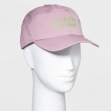 No Brand Women's Be Kind To Your Mind Nylon Baseball Hat - Beige