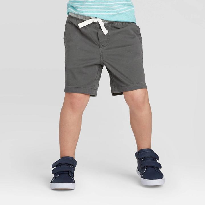Toddler Boys' Chino Shorts - Cat & Jack Charcoal 12m, Toddler Boy's, Gray