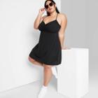 Women's Plus Size Sleeveless Woven Fit & Flare Dress - Wild Fable Black