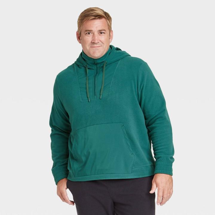 Men's Big & Tall Fleece Pullover Sweatshirt - All In Motion Dark Teal Xxxl, Dark Blue
