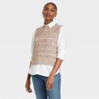 Women's Crewneck Sweater Vest - Universal Thread Taupe