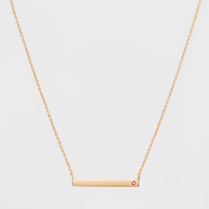 Silver Plated Genuine Tourmaline Bar Necklace - A New Day Gold