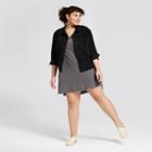 Women's Plus Size Short Short Sleeve Knit Shirtdress - Universal Thread Gray