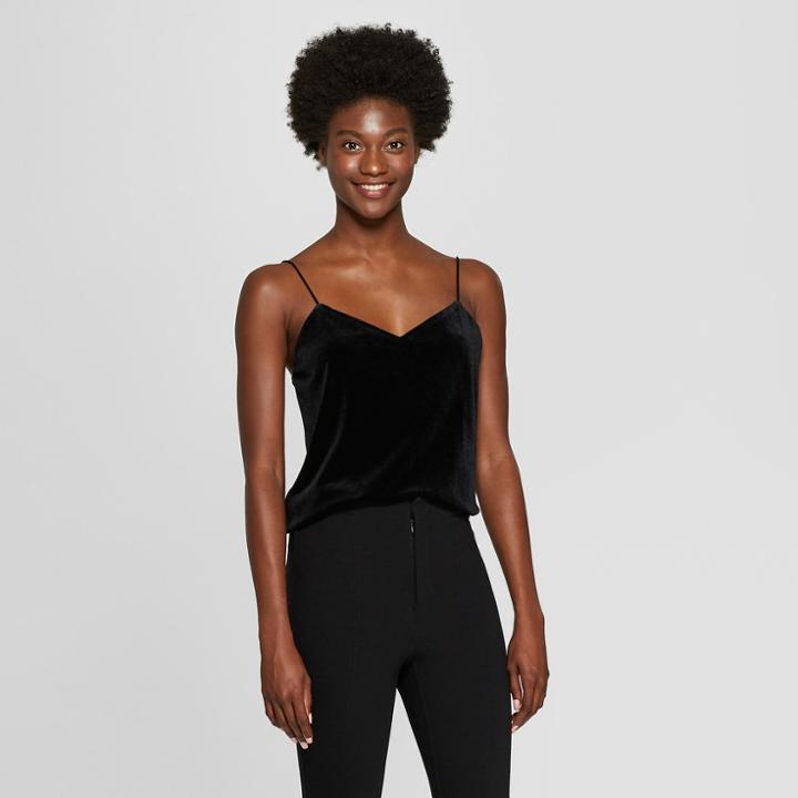 Women's Velour Cami - A New Day Black