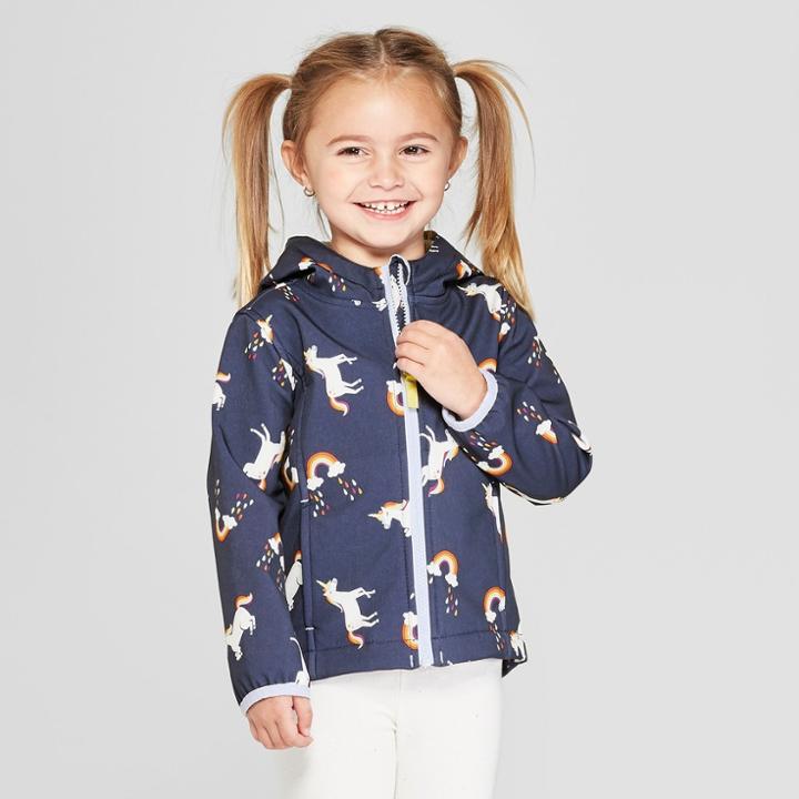 Toddler Girls' Unicorn Softshell Jacket - Cat & Jack Blue