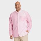 Houston White Adult Plus Size Oxford Long Sleeve Button-down Shirt - Pink