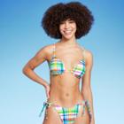 Women's Underwire Bikini Top - Wild Fable Multi Plaid Xxs