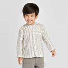 Toddler Boys' Long Sleeve Woven Hooded Button-down Shirt - Art Class Gray 12m, Toddler Boy's,