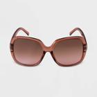 Women's Crystal Oversized Sunglasses - A New Day Brown, Women's,