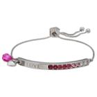 Distributed By Target Women's Adjustable Bracelet With Swarovski Crystal In Silver Plate