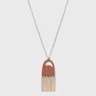 Sprayed Cutout Sunburst And Paddles Pendant Necklace - Universal Thread Orange