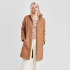 Women's Long Sleeve Textured Open Front Cardigan - A New Day Rust