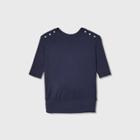 Maternity 3/4 Sleeve Snap Shoulder Sweatshirt - Isabel Maternity By Ingrid & Isabel Navy