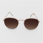 Women's Round Metal Sunglasses - A New Day Gold, Women's, Size: Small, Gold/grey