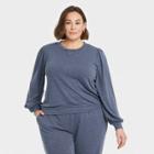 Women's Plus Size Puff Sleeve Sweatshirt - Knox Rose Navy