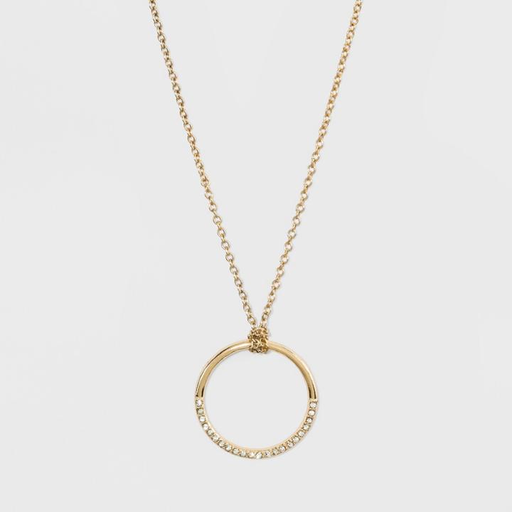 Sugarfix By Baublebar Crystal Circular Pendant Necklace - Gold, Girl's