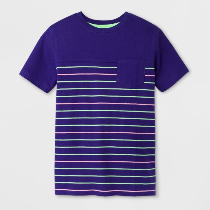 Boys' Basic Sleeve T-shirt - Cat & Jack Purple Xs, Green Purple