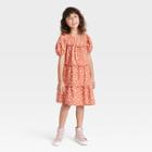 Girls' Short Sleeve Woven Dress - Cat & Jack Orange