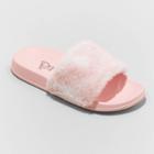 Girls' Aubrianna Single Band Fur Slide Slippers - Art Class Pink