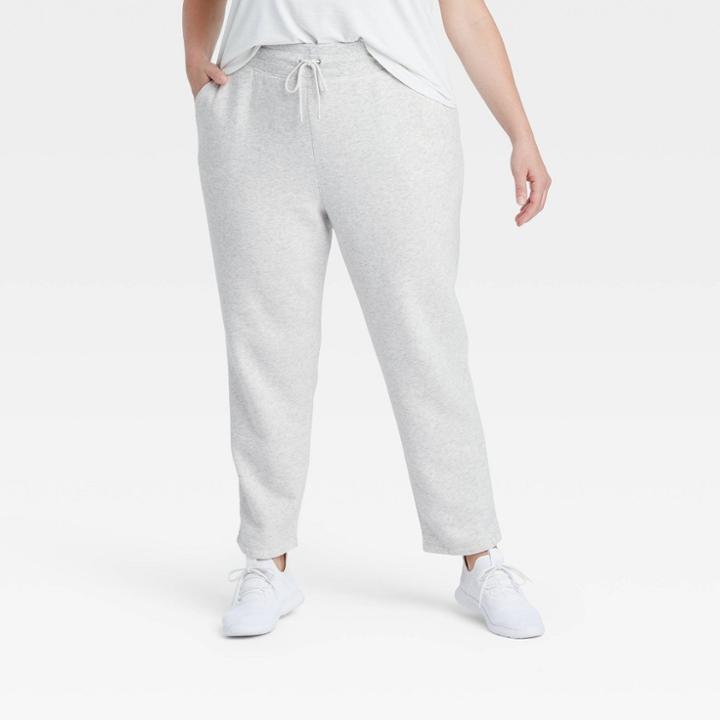 Women's Plus Size Taper Fleece Jogger Pants 28 - All In Motion Heather Gray