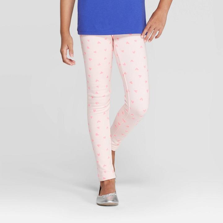 Girls' Cozy Heart Leggings - Cat & Jack Pink M, Girl's,