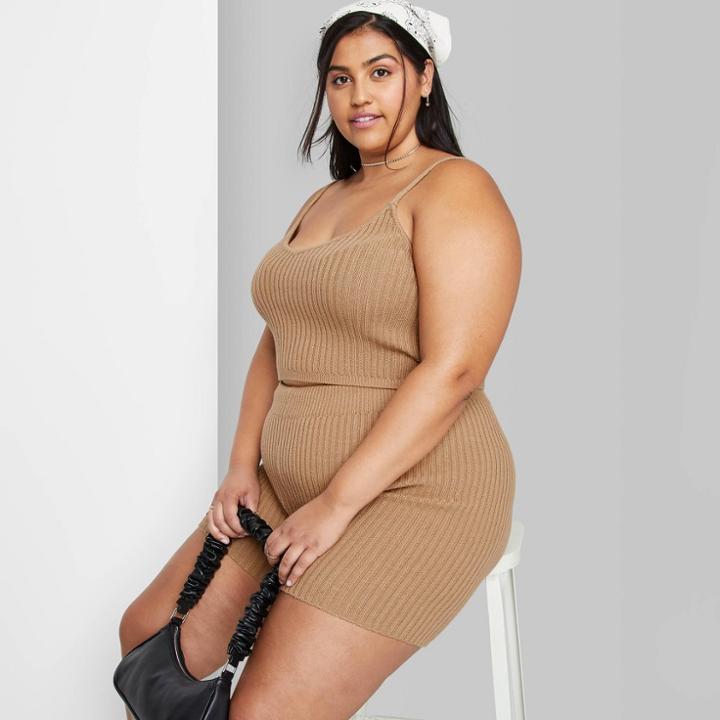 Women's Plus Size Ribbed Sweater Tank Top - Wild Fable