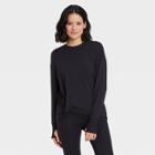 Women's Modal Fleece Twist-front Sweatshirt - All In Motion Black