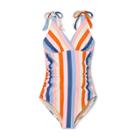 V-neck With Tie-strap One Piece Maternity Swimsuit - Isabel Maternity By Ingrid & Isabel