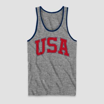 Mad Engine Men's Usa Flag Tank Top - Heathered Gray