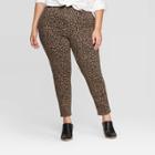 Women's Plus Size Leopard Print High-rise Skinny Jeans - Universal Thread Brown