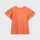 Women's Plus Size Short Sleeve Blouse - Ava & Viv Orange