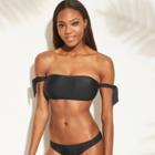 Women's Off The Shoulder Removable Sleeve Bikini Top - Xhilaration Black D/dd Cup