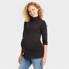 Long Sleeve Turtleneck Maternity T-shirt - Isabel Maternity By Ingrid & Isabel Black
