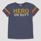 Junk Food Kids' Wonder Woman Hero On Duty Short Sleeve T-shirt - Blue