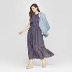 Women's Plus Size Striped Sleeveless Halter Neck Maxi Dress - Universal Thread