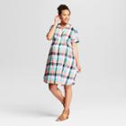 Maternity Plaid Dolman Tie Waist Shirt Dress - Isabel Maternity By Ingrid & Isabel Orange/green S, Infant Girl's
