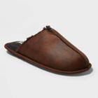 Men's Dluxe By Dearfoams Fenton Slide Slippers - Brown L(11-12), Size: