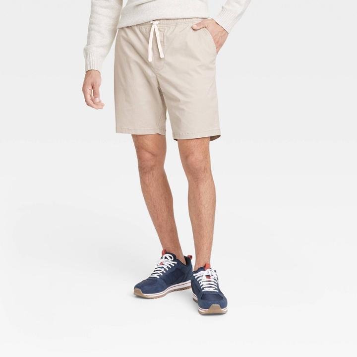 Men's 8 Regular Fit Pull-on Shorts - Goodfellow & Co Light Taupe Xs,
