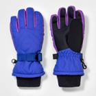 Girls' Ski Quilted Gloves - All In Motion Blue