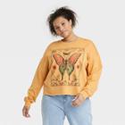 Zoe+liv Women's Plus Size Butterfly Tarot Card Graphic Sweatshirt - Yellow