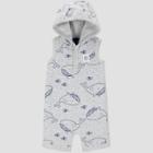 Baby Boys' Whales Hooded Romper - Just One You Made By Carter's Light Gray Newborn, Boy's