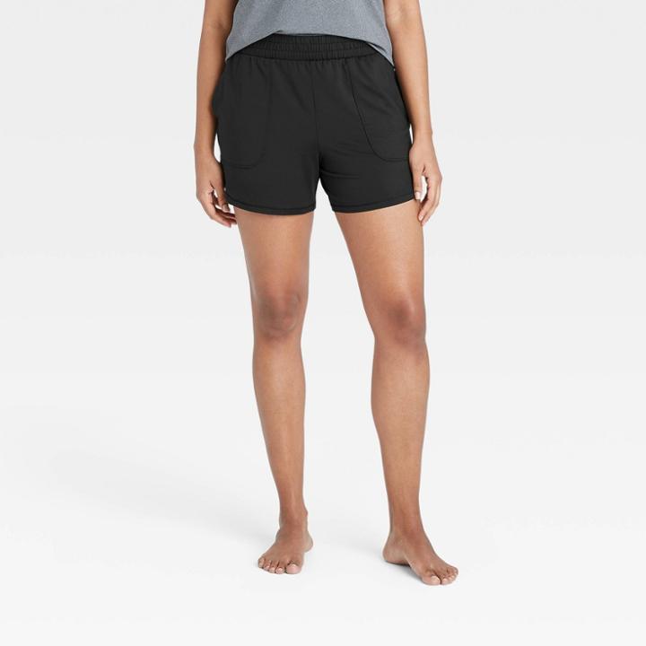 Women's Mid-rise Knit Shorts 5 - All In Motion Black