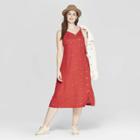 Women's Plus Size Floral Print Sleeveless V-neck Dress - Universal Thread Red