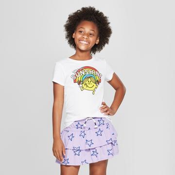 Jerry Leigh Girls' Little Miss Sunshine Short Sleeve T-shirt - White