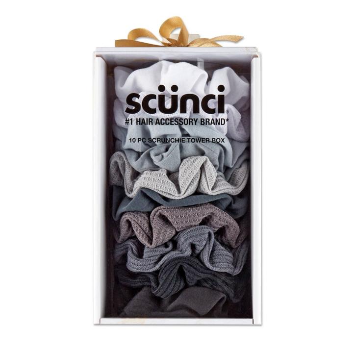 Scunci Scrunchie Tower Box Hair Elastic - Gray