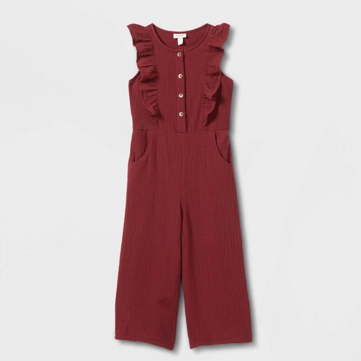 Girls' Sleeveless Gauze Jumpsuit - Cat & Jack