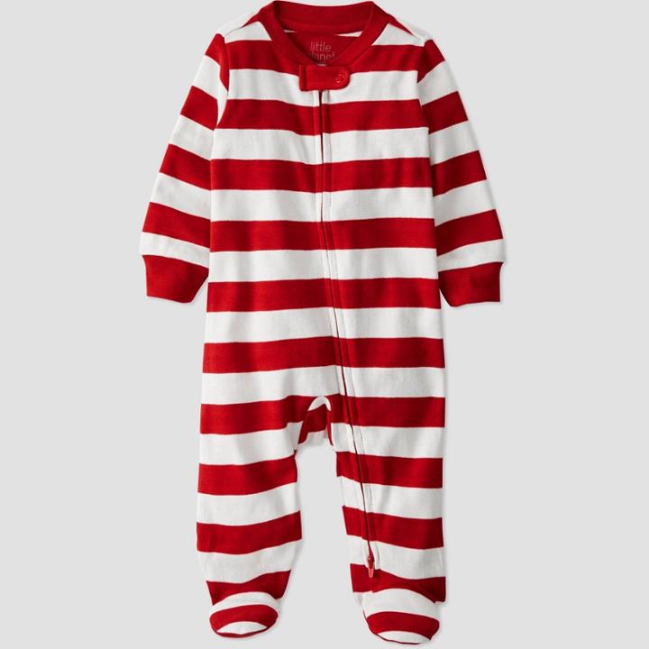 Baby Organic Cotton Striped Sleep N' Play - Little Planet By Carter's White/red
