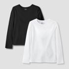 Kids' 2pk Adaptive Long Sleeve T-shirt - Cat & Jack White/black